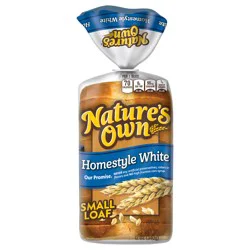 Nature's Own Homestyle White, Small Loaf Size, Sliced Homestyle White Bread, 12 oz Loaf