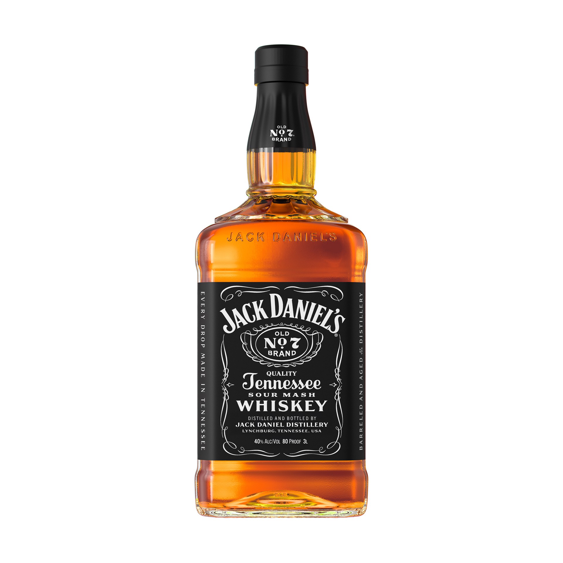 slide 1 of 10, Jack Daniel's Old No. 7 Tennessee Whiskey, 3L Bottle, 80 Proof, 3000 ml