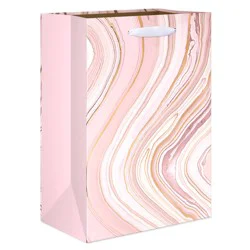 American Greetings Pink Marble Large Wedding Gift Bag