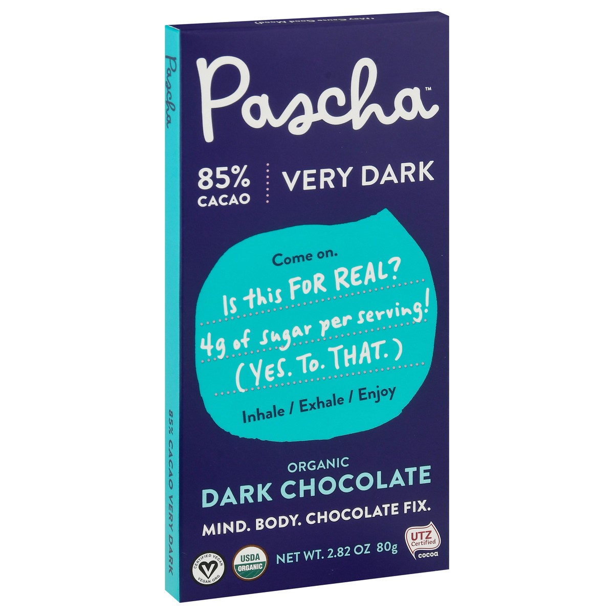 slide 4 of 12, Pascha 85% Cacao Very Dark Chocolate 2.82 oz, 2.82 oz