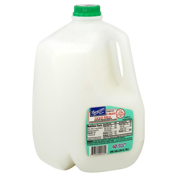 slide 1 of 1, Bayview Farms, Milk, Light, 1% Milkfat, 128 oz
