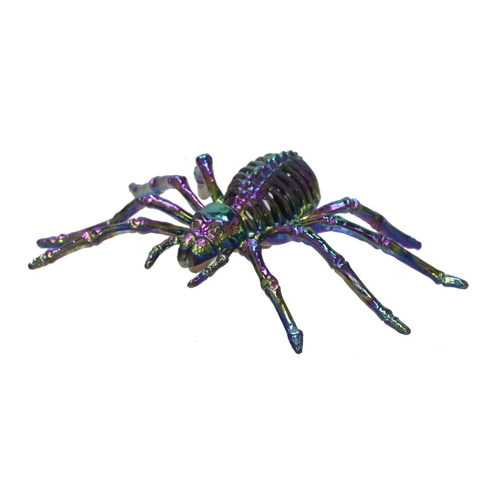 slide 1 of 1, Holiday Home Oil Slick Skeleton Spider Decor, 2.5 in