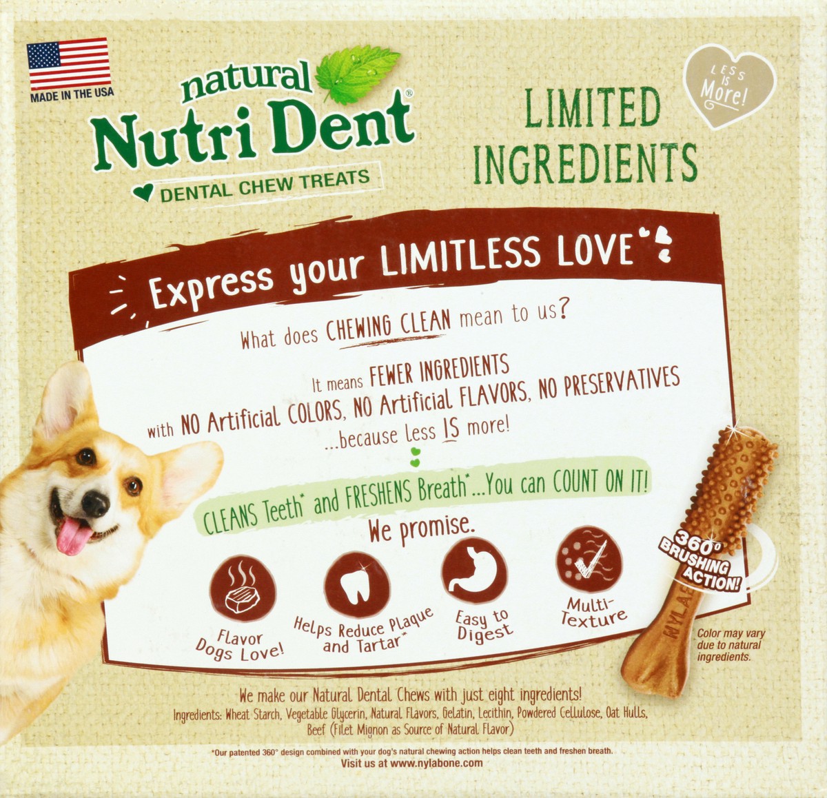 slide 5 of 9, Nutri Dent Value Pack Medium Filet Mignon Flavor Dental Chew Treats 40 ea, 40 ct