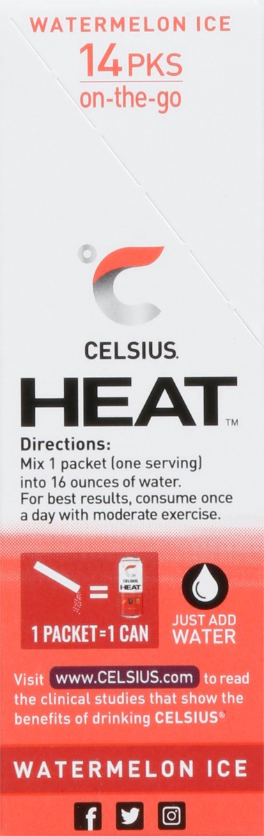 slide 5 of 9, CELSIUS Heat Watermelon Ice Powder Sticks - 14 ct, 14 ct