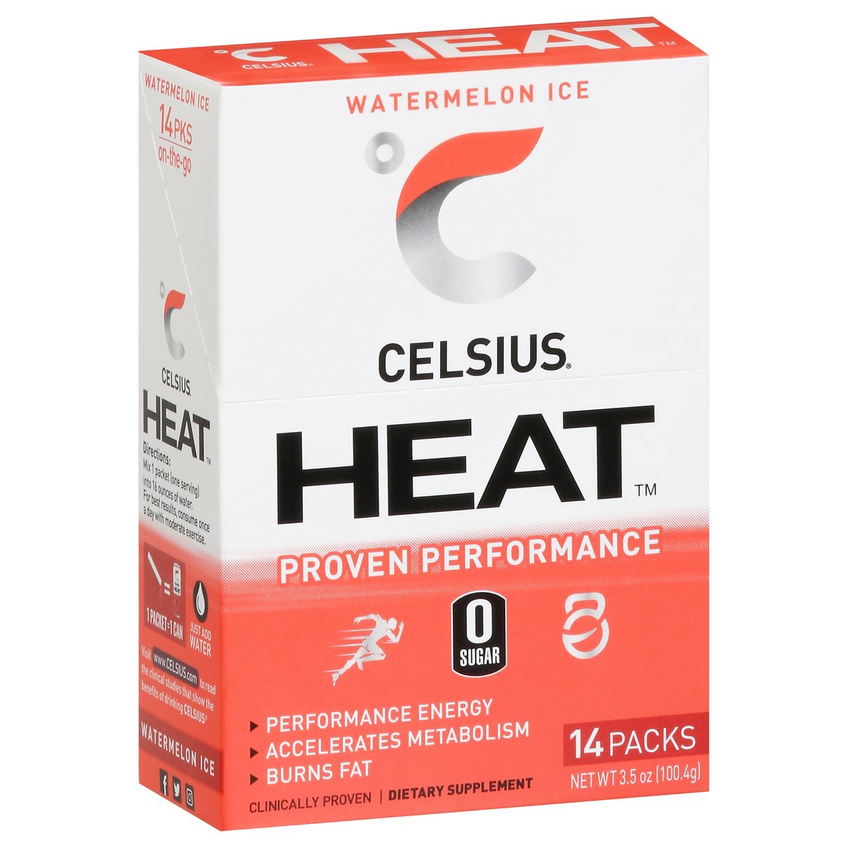 slide 9 of 9, CELSIUS Heat Watermelon Ice Powder Sticks - 14 ct, 14 ct