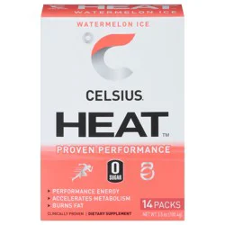 CELSIUS Heat Watermelon Ice Powder Sticks- 14 ct