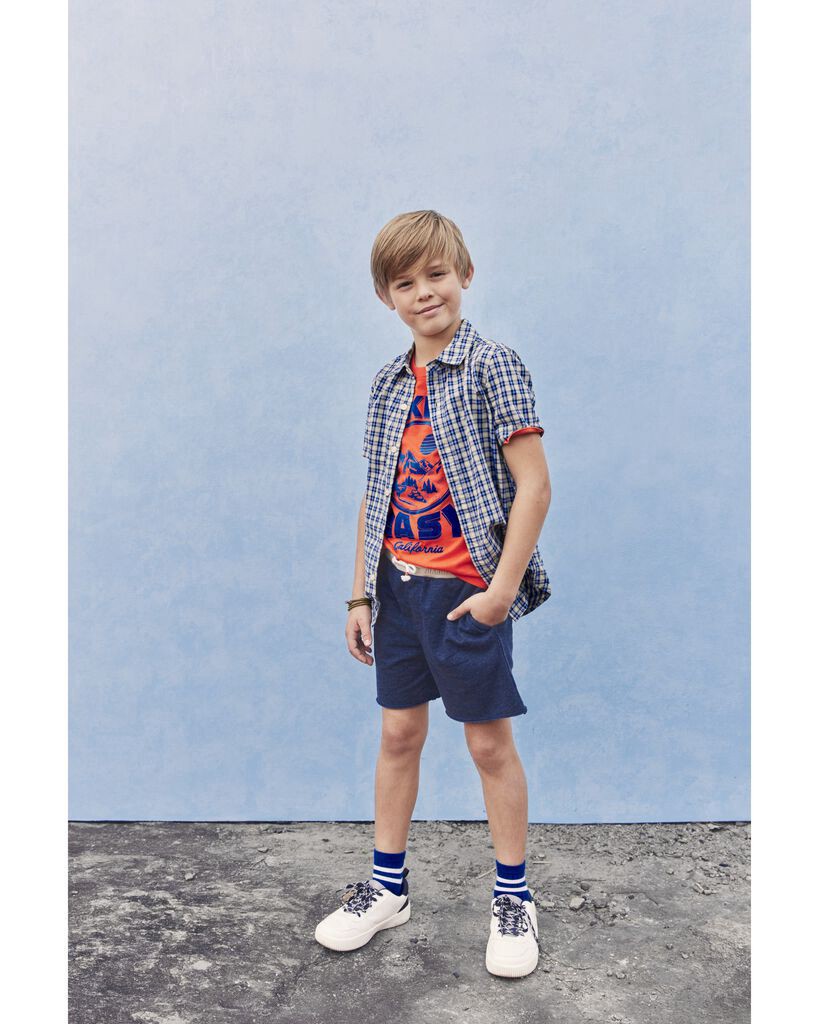 slide 3 of 3, Carter's Kid Pull-On Knit Shorts Navy 8, 1 ct