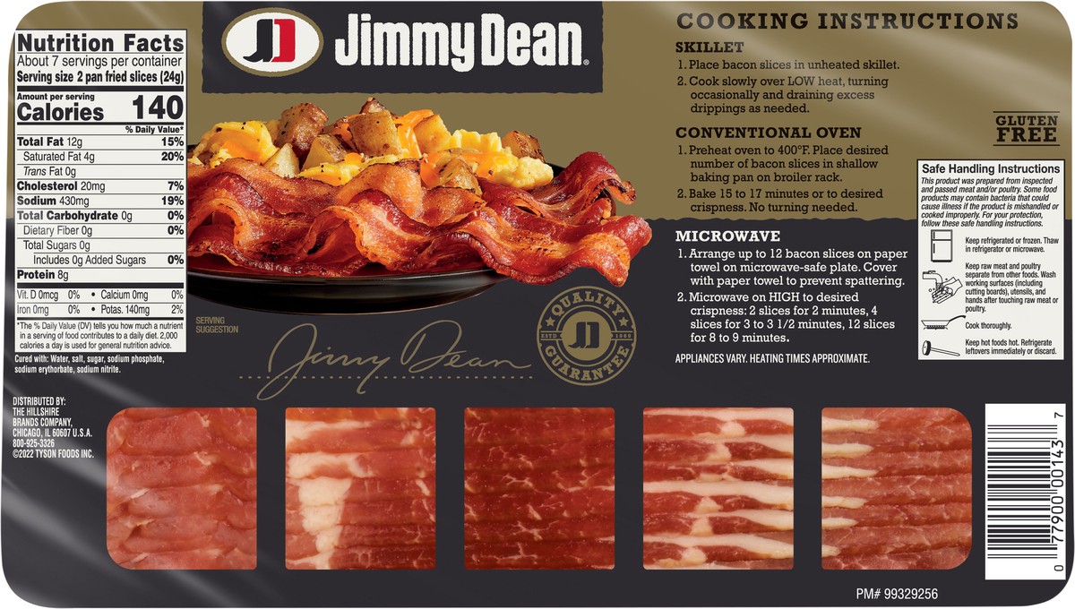 slide 5 of 6, Jimmy Dean Premium Bacon Thick Sliced, 453.59 g