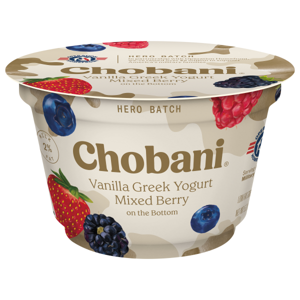 slide 15 of 19, Chobani Yogurt, Low-Fat, Greek, Mixed Berry, 5.3 oz