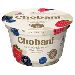Chobani Vanilla with Mixed Berry on the Bottom Low Fat Greek Yogurt