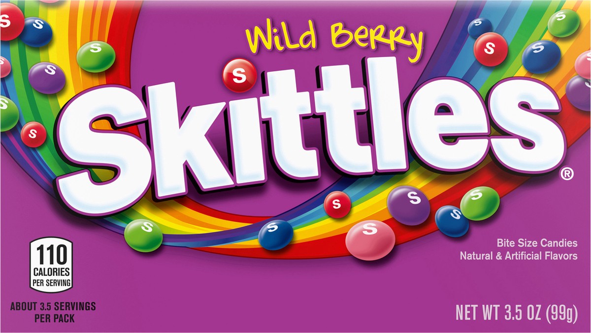 slide 8 of 10, Skittles Wild Berry Chewy Candy Theater Box, 3.5 oz Box, 3.5 oz