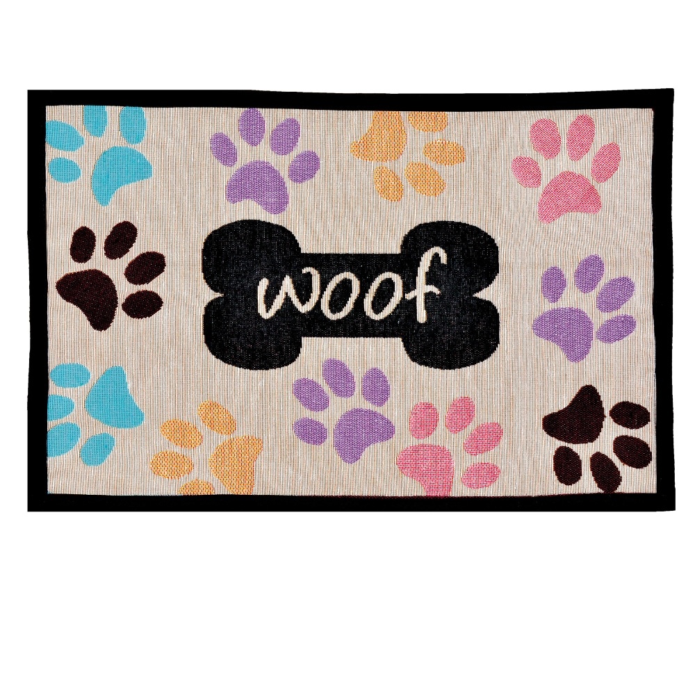 slide 1 of 1, MultiPet Woof Pet Bowl Mat, 1 ct