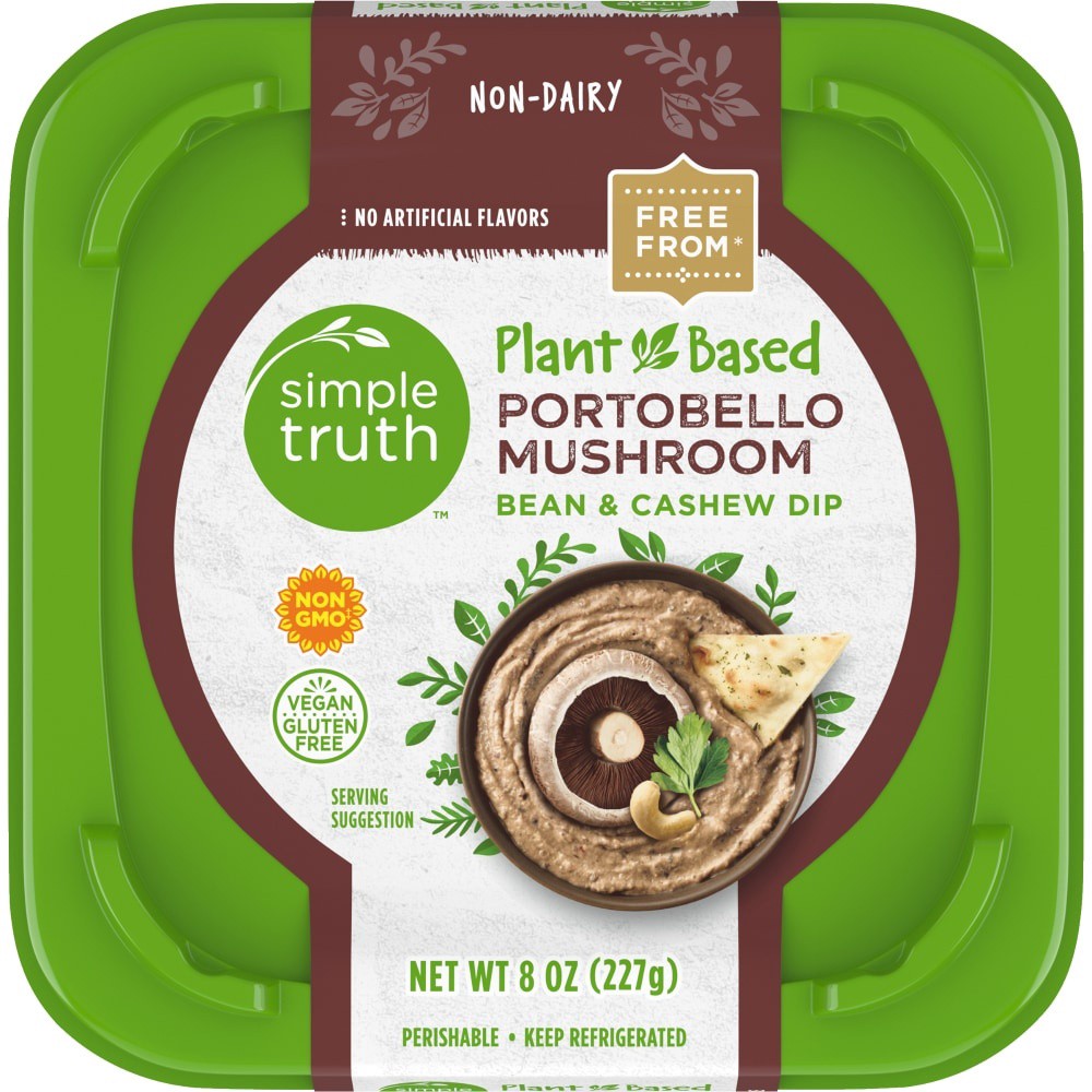 slide 4 of 4, Simple Truth Plant Based Portobello Mushroom Bean & Cashew Dip, 8 oz