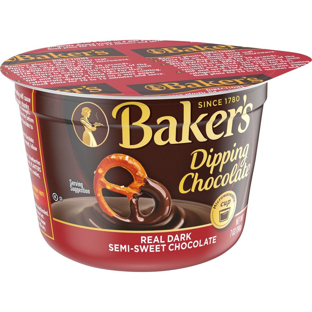 slide 4 of 14, Baker's Real Dark Semi-Sweet Dipping Chocolate, 7 oz Cup, 7 oz