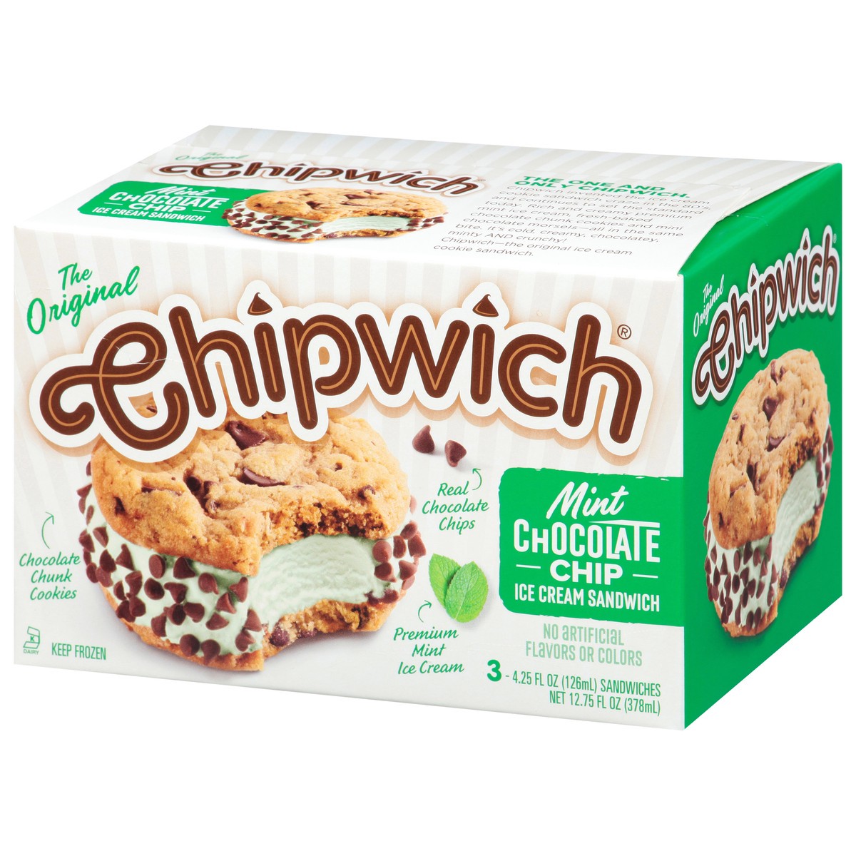 slide 9 of 9, Chipwich Thin Mints Ice Cream Cookie Sandwiches 3 - 4.25 fl oz Sandwiches, 3 ct