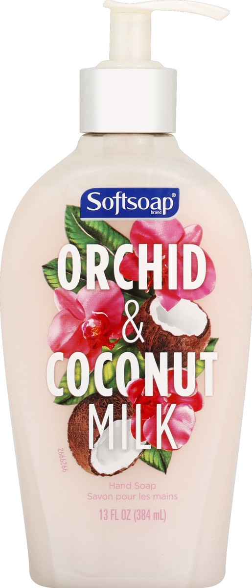 slide 5 of 6, Softsoap Orchid & Coconut Milk Liquid Hand Soap Pump, 13 fl oz