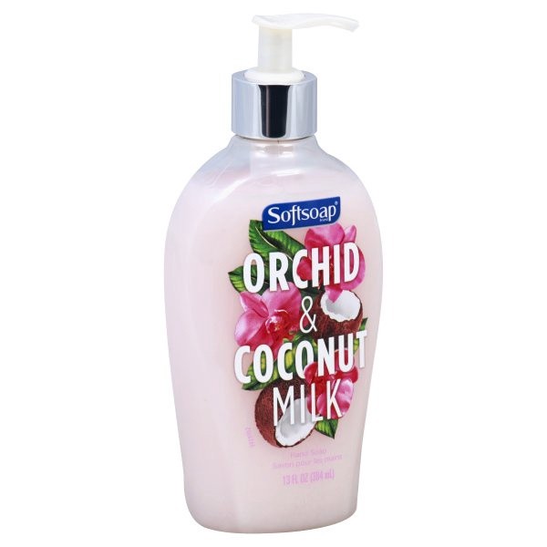 slide 1 of 6, Softsoap Orchid & Coconut Milk Liquid Hand Soap Pump, 13 fl oz