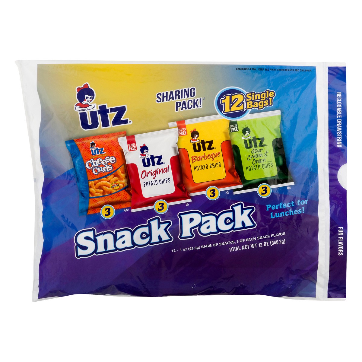 slide 12 of 12, Utz Sharing Pack Assorted Snack Pack 12 ea, 12 ct