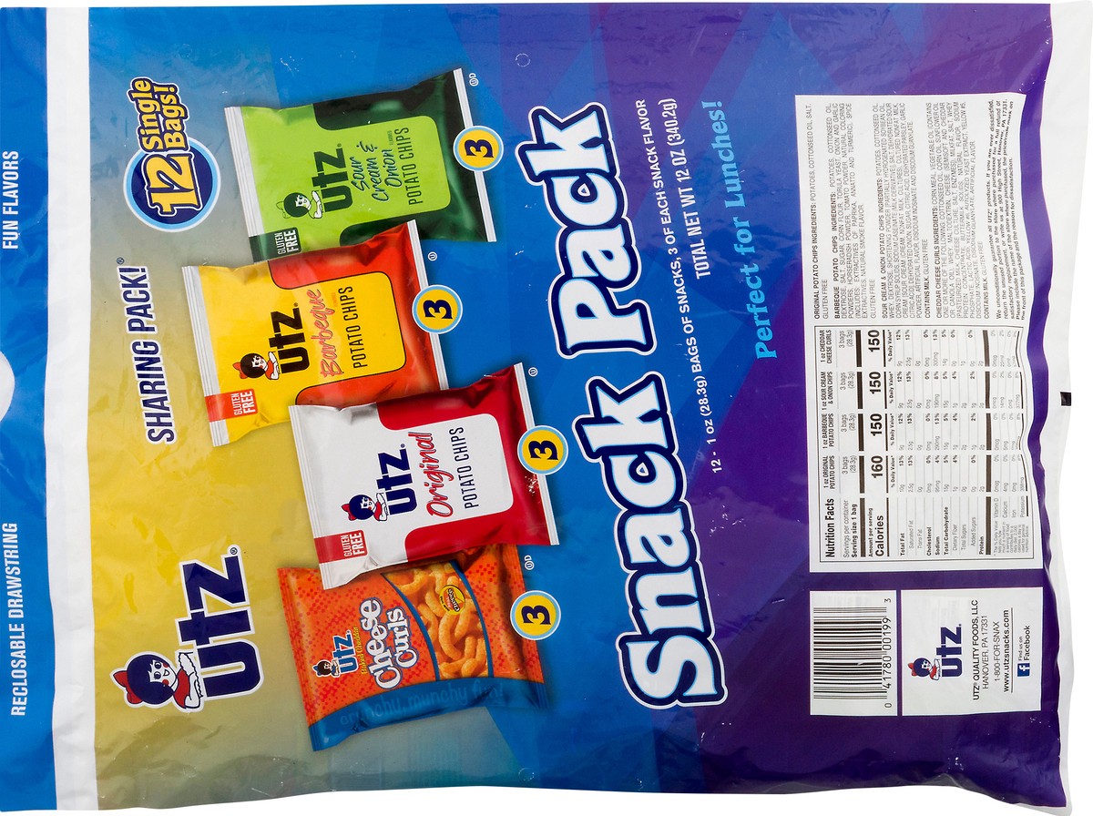 slide 9 of 12, Utz Sharing Pack Assorted Snack Pack 12 ea, 12 ct