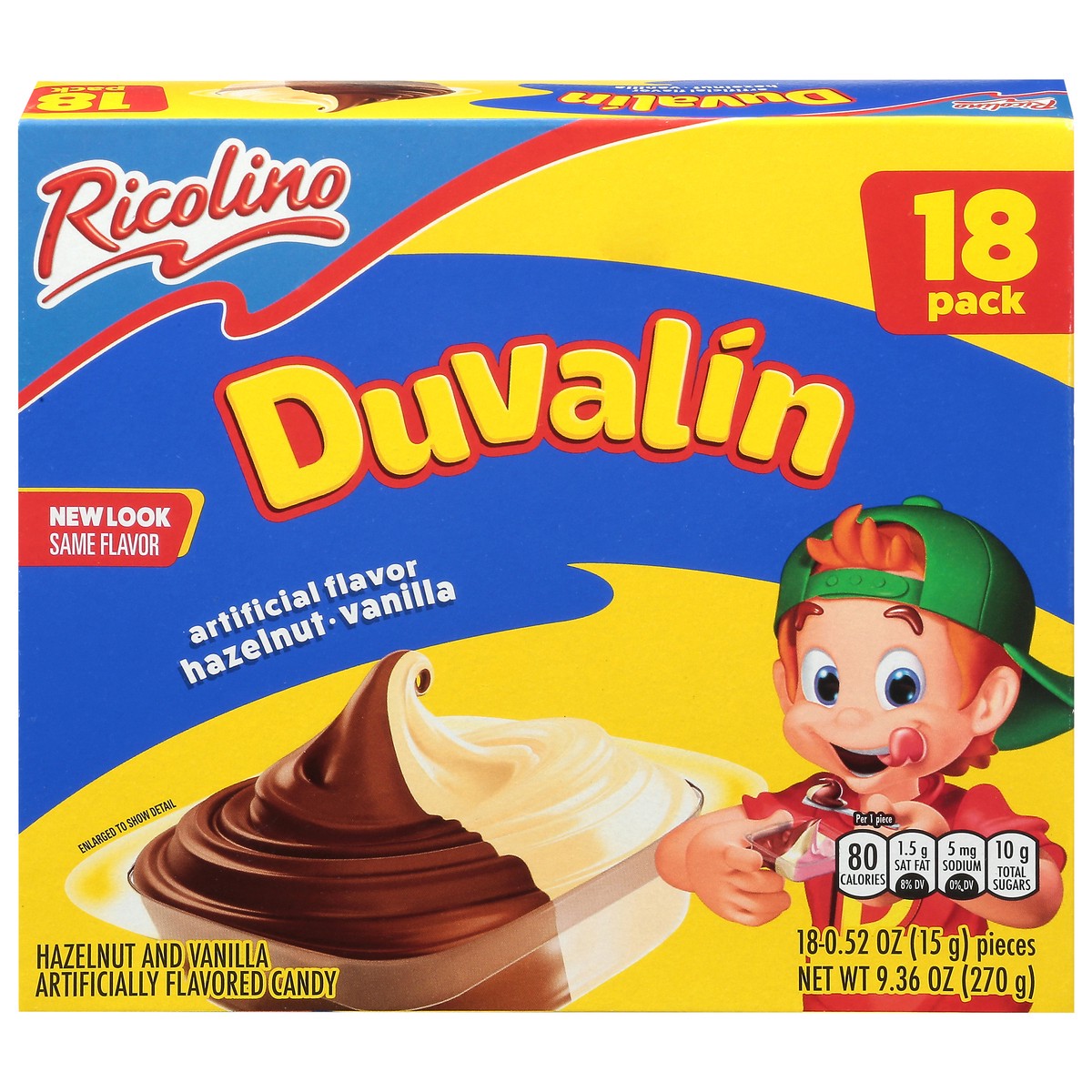 slide 3 of 4, Ricolino Duvalin Hazelnut and Vanilla Candy 18 - 0.52 oz Packs, 9.52 oz