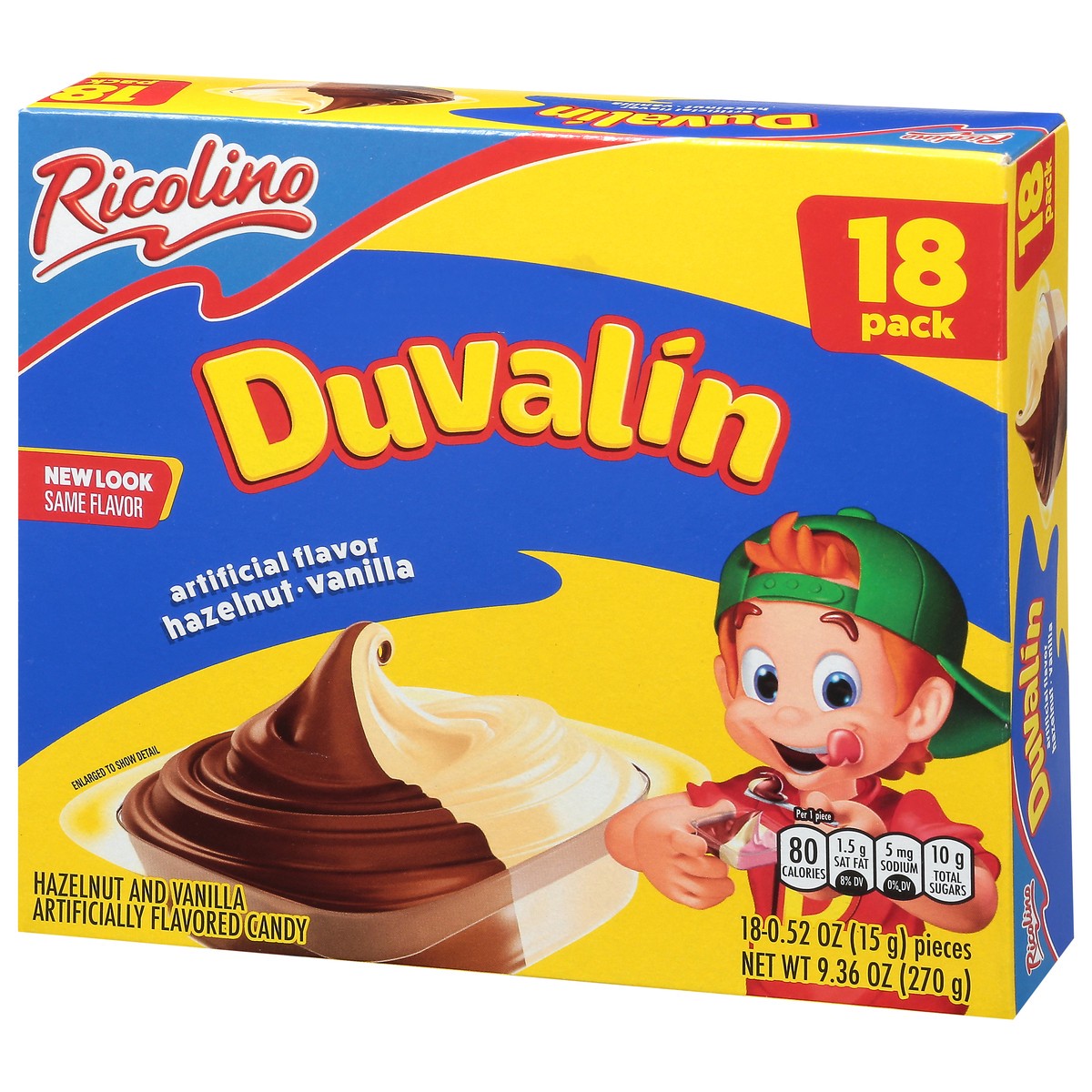 slide 2 of 4, Ricolino Duvalin Hazelnut and Vanilla Candy 18 - 0.52 oz Packs, 9.52 oz