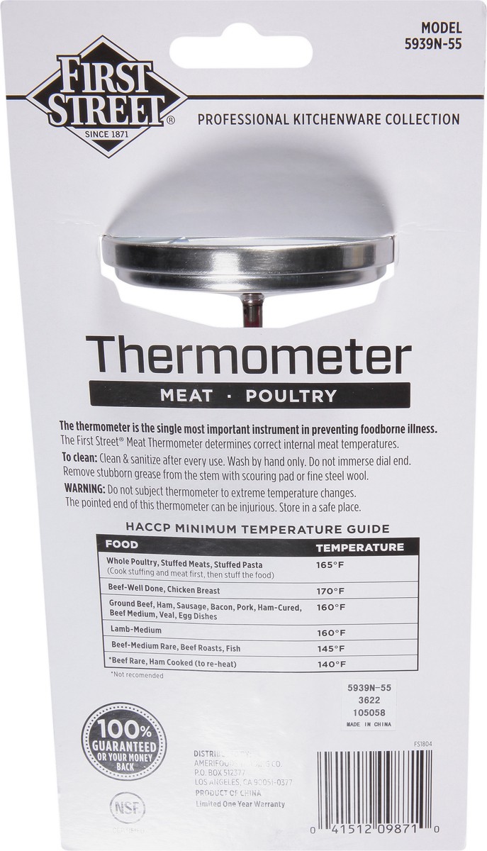 slide 8 of 11, First Street/Taylor Meat Thermometer, 1 ct
