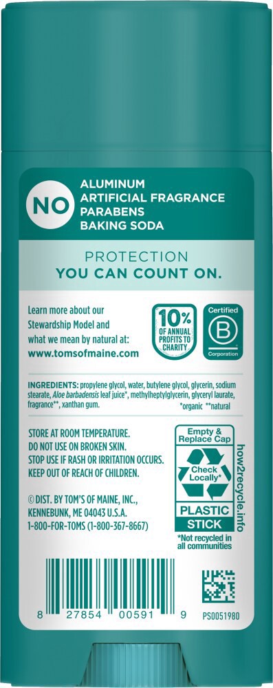 slide 3 of 6, Tom's of Maine Tom''s of Maine Rose Vanilla Natural Deodorant for Women and Men, Aluminum Free, 3.25 Oz., 3.25 oz