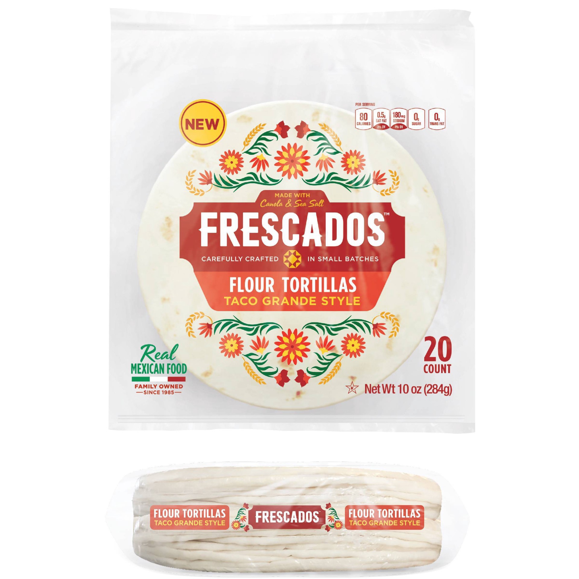 slide 1 of 6, Frescados Taco Grande Style Flour Tortillas, 20 ct