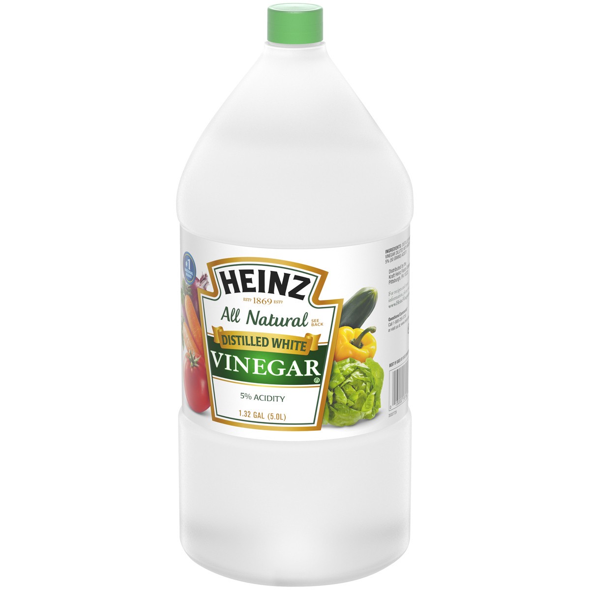 slide 9 of 9, Heinz All Natural Distilled White Vinegar 5% Acidity, 1.32 gal Jug, 1.32 gal