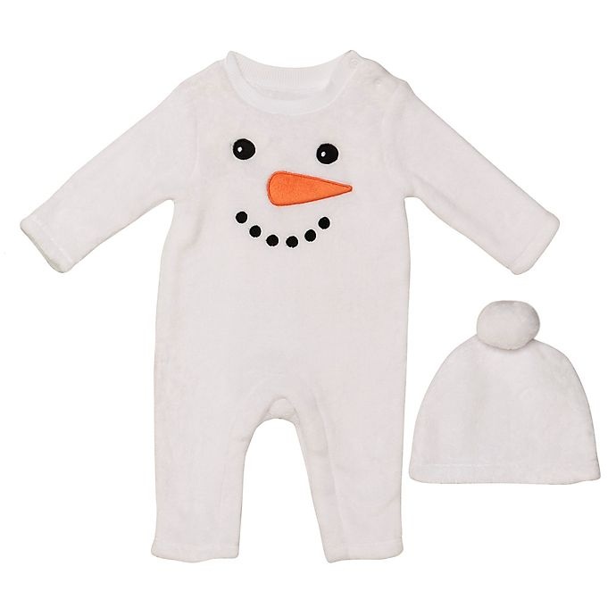 slide 1 of 1, Baby Starters Newborn White Frosty Coverall and Hat Set, 2 ct