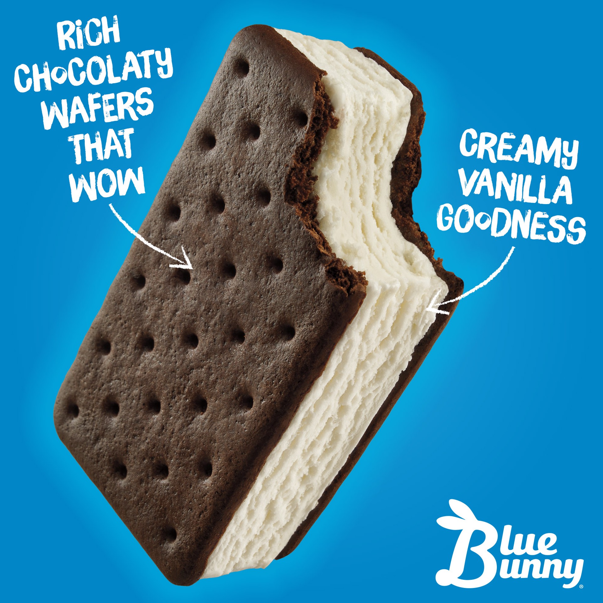 slide 2 of 4, Blue Bunny Simply Vanilla Frozen Dessert Sandwich, 38.25 fl oz