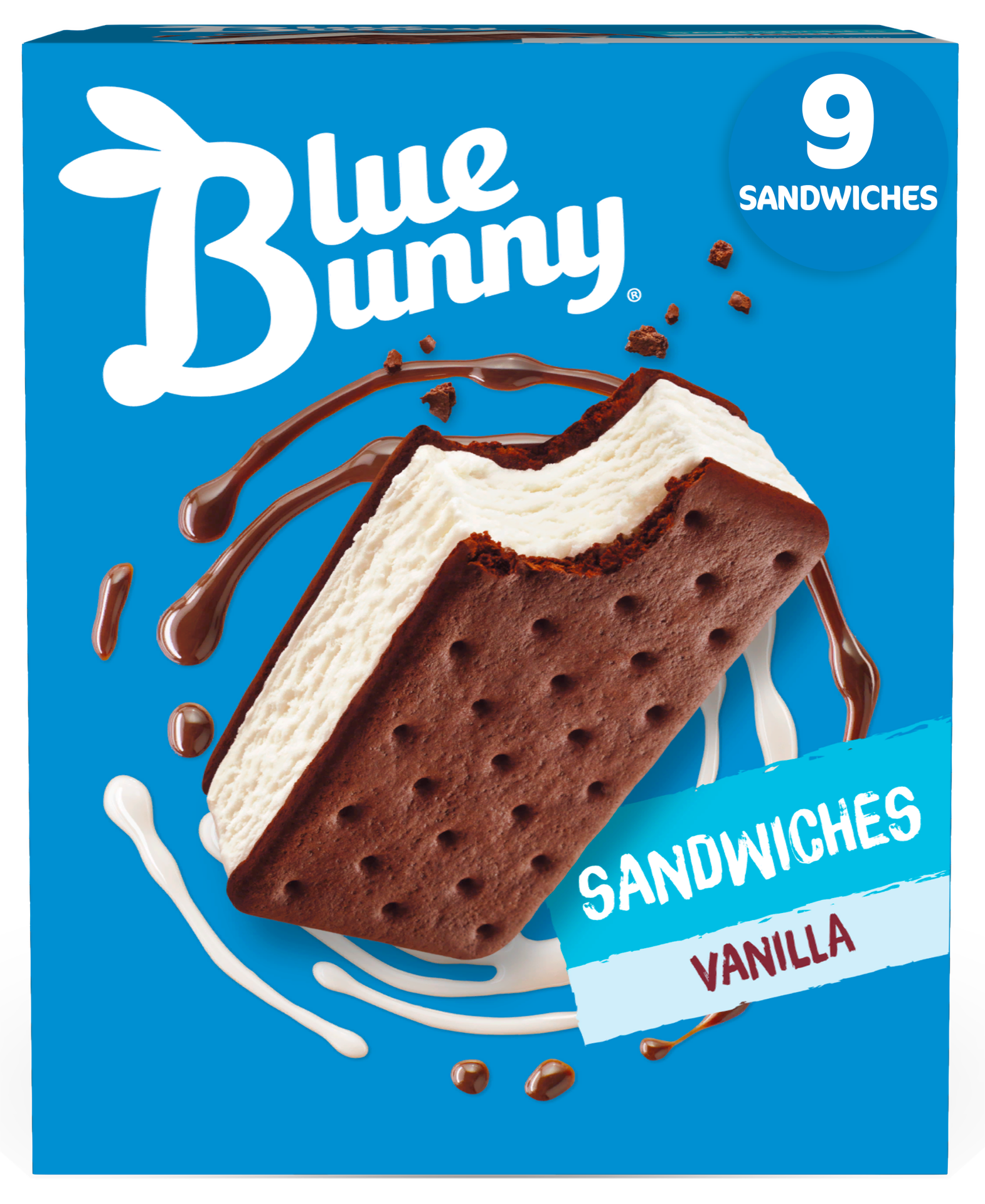 slide 1 of 4, Blue Bunny Simply Vanilla Frozen Dessert Sandwich, 38.25 fl oz