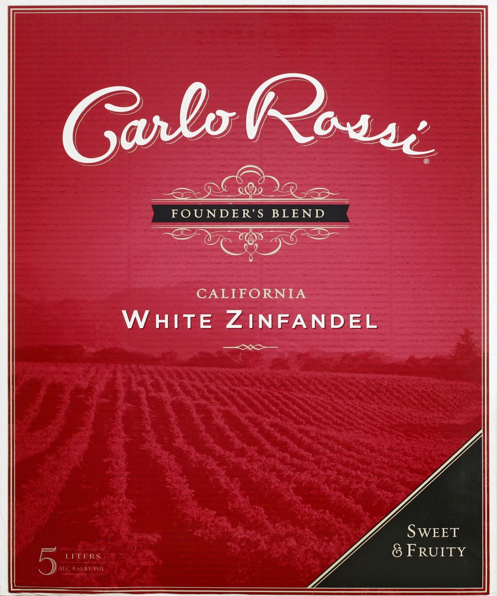 slide 4 of 5, Carlo Rossi White Zinfandel Founders Blend Box, 5 liter