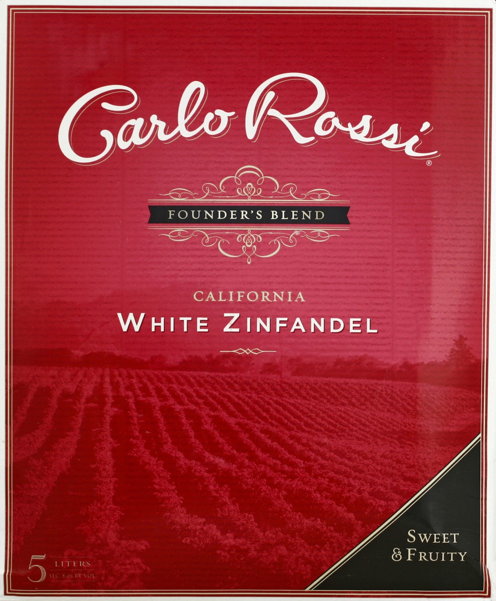 slide 5 of 5, Carlo Rossi White Zinfandel Founders Blend Box, 5 liter