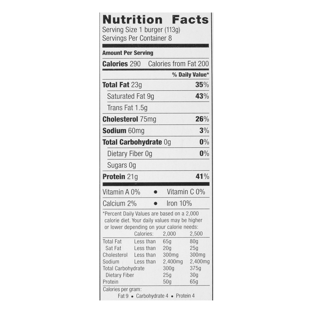 slide 5 of 10, Food Club 100% Beef Burgers, 80% Lean/20% Fat, 8 ct