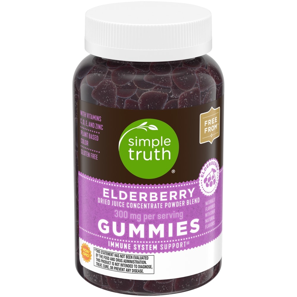 slide 1 of 1, Simple Truth Elderberry Gummies 300Mg 60 Count, 60 ct