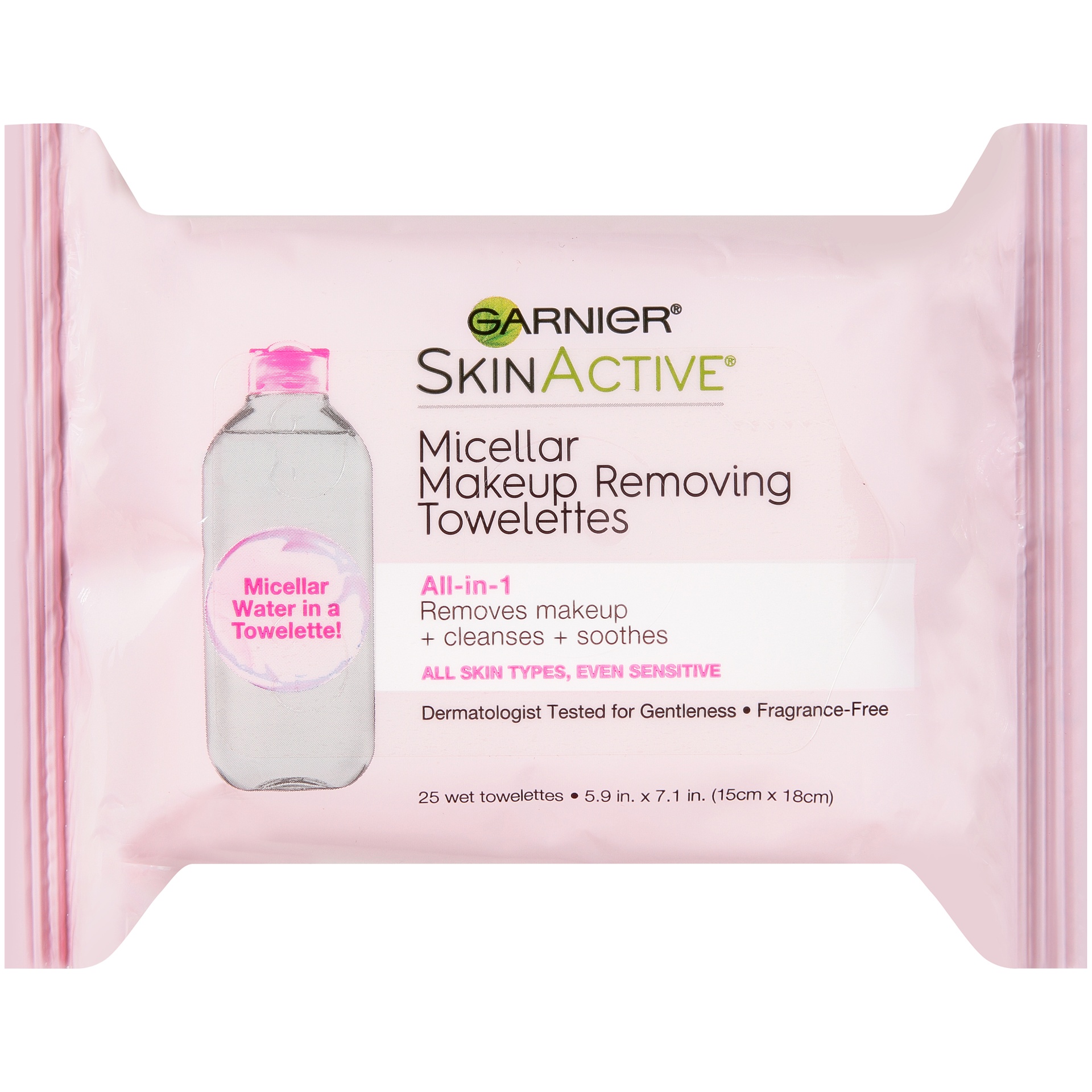 slide 2 of 6, Garnier Skinactive Micellar Makeup Removing Towelettes All Skin Types, 25 ct