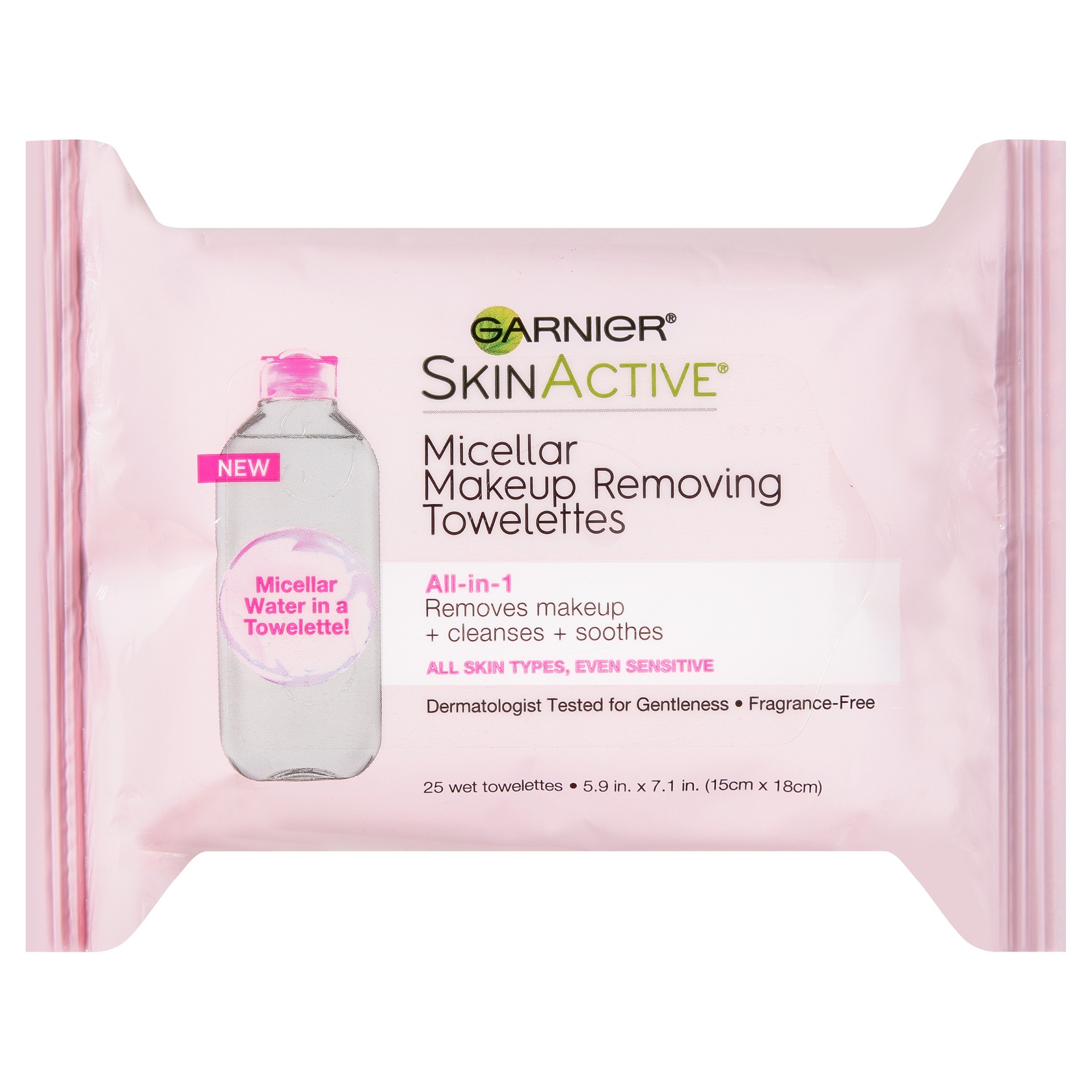 slide 1 of 6, Garnier Skinactive Micellar Makeup Removing Towelettes All Skin Types, 25 ct