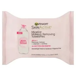 SkinActive All-in-1 Micellar Making Removing Wet Towelettes 25 ea
