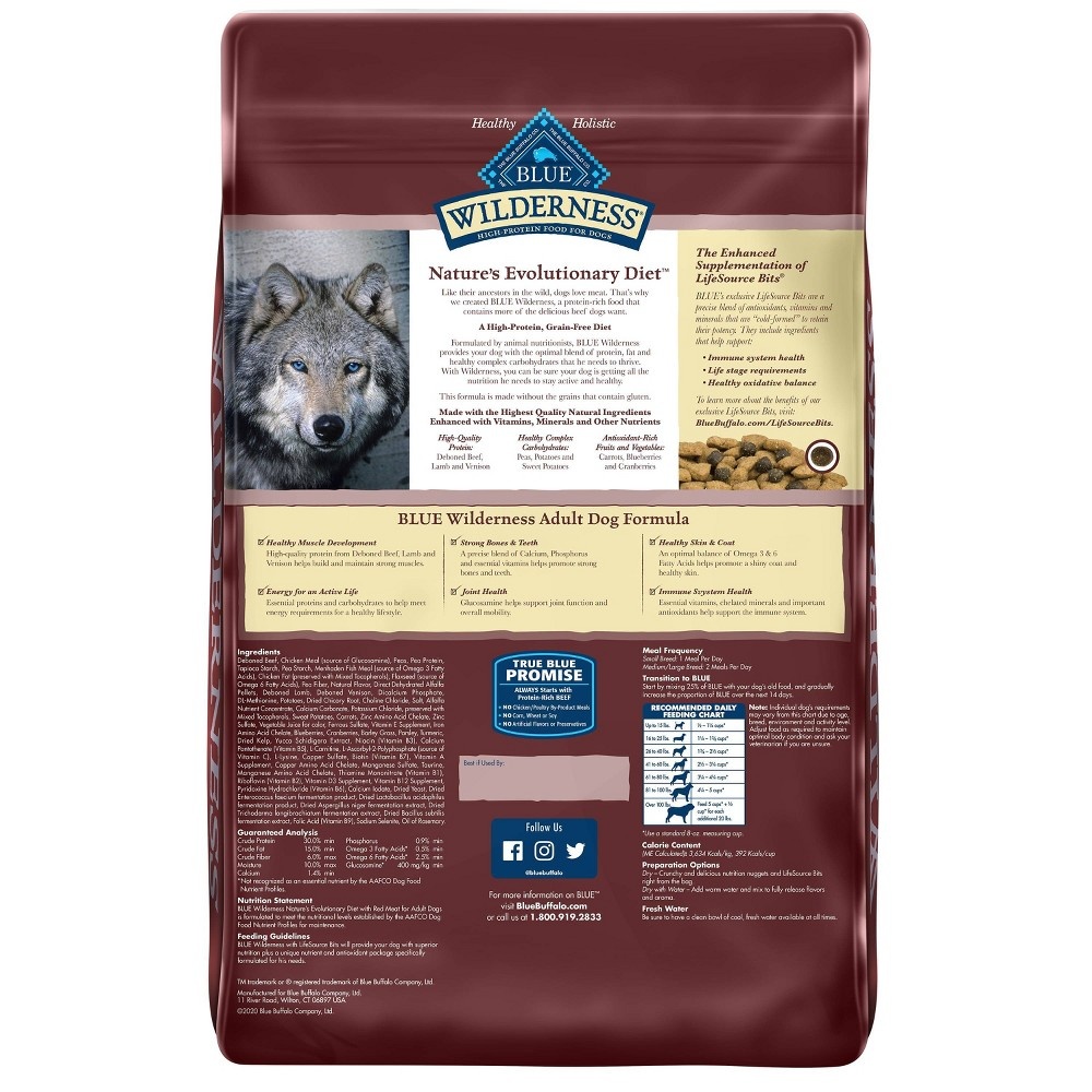 Blue Buffalo Wilderness High Protein Grain Free, Natural Adult Dry Dog ...