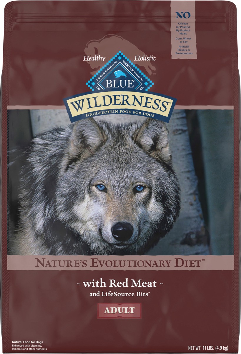 slide 6 of 9, Blue Buffalo Wilderness High Protein, Natural Adult Dry Dog Food, Red Meat 11-lb, 11 lb