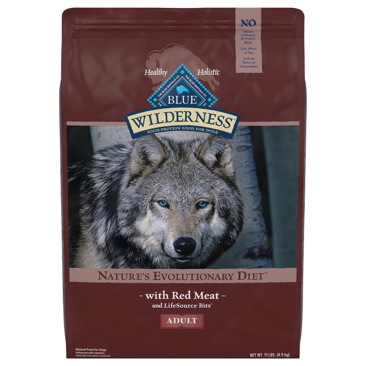 slide 1 of 9, Blue Buffalo Wilderness High Protein, Natural Adult Dry Dog Food, Red Meat 11-lb, 11 lb