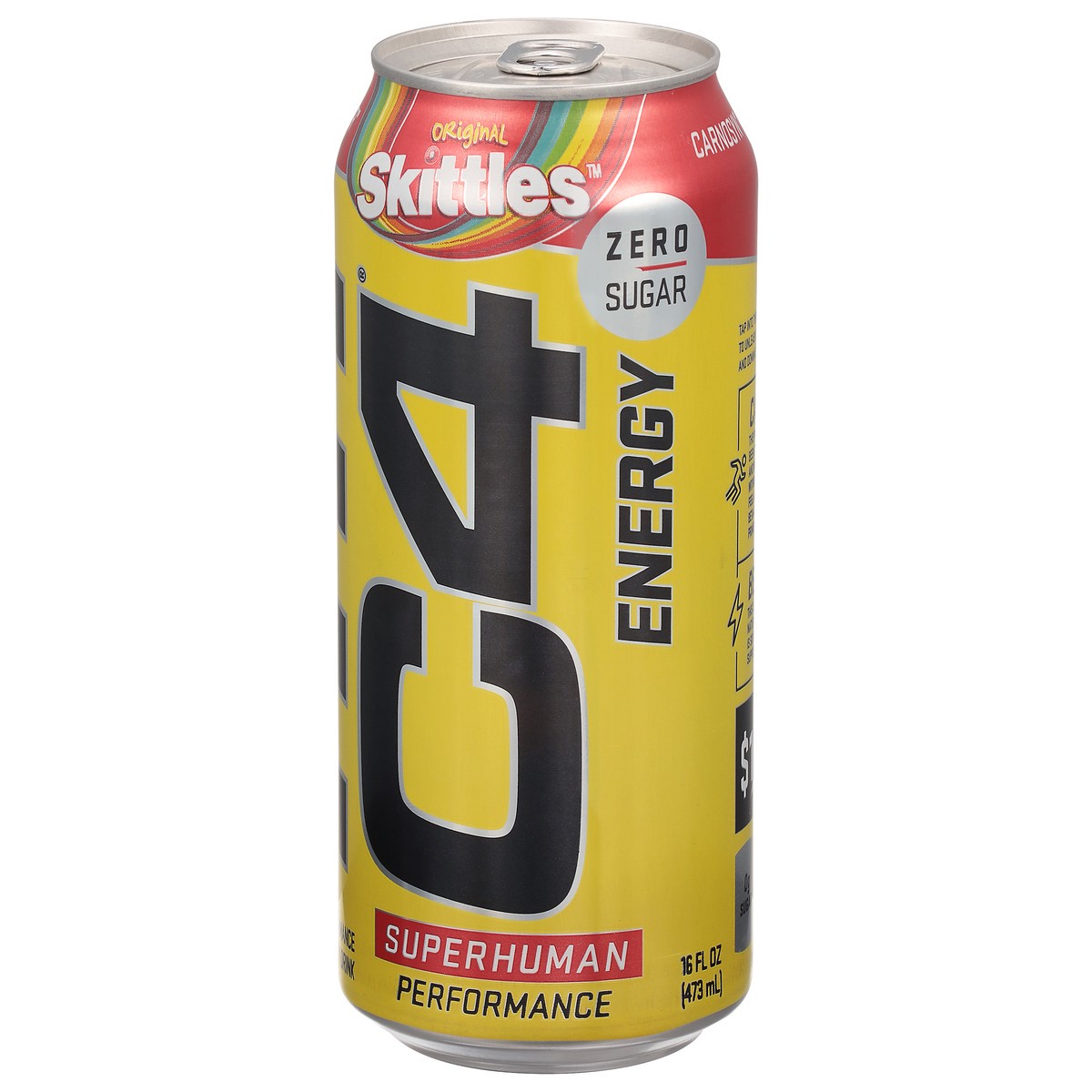 slide 3 of 9, C4 Energy, C4 Energy CRB RTD, Carbonated, Skittles, 16 oz