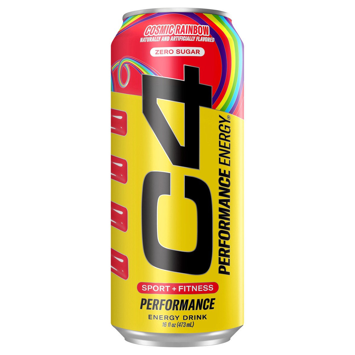 slide 1 of 9, C4 Sport Performance Cosmic Rainbow Energy Drink, 16 fl oz can,
