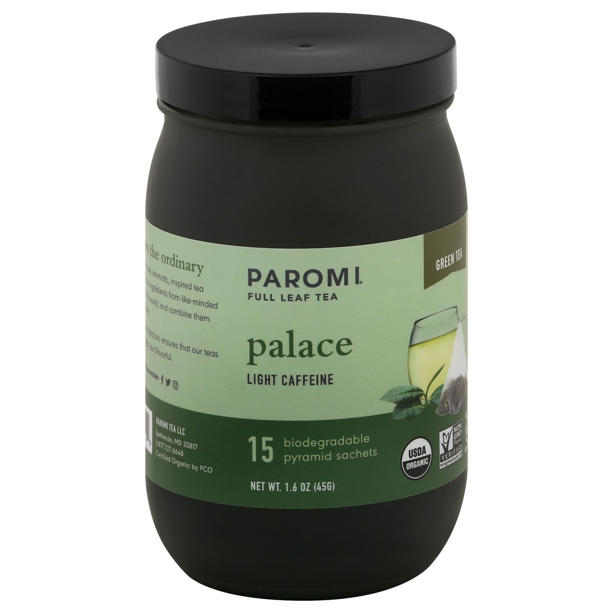 slide 2 of 11, Paromi Palace Light Caffeine Pyramid Sachets Green Tea - 15 ct, 15 ct