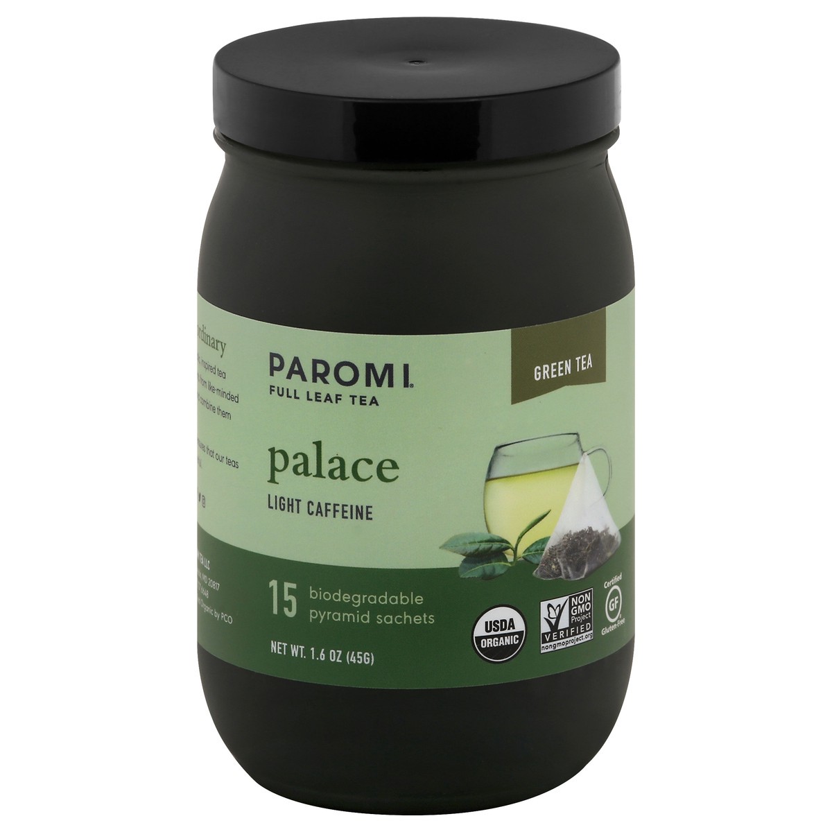 slide 7 of 11, Paromi Palace Light Caffeine Pyramid Sachets Green Tea - 15 ct, 15 ct