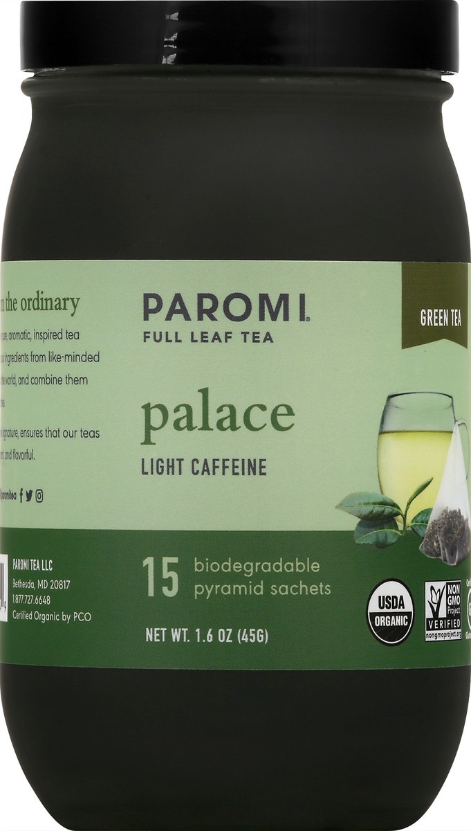 slide 6 of 11, Paromi Palace Light Caffeine Pyramid Sachets Green Tea - 15 ct, 15 ct