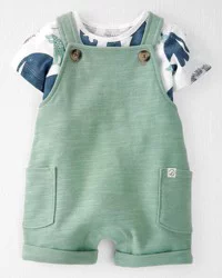 Littleplanet Baby 2-Piece Organic Cotton Shortall Set - Green 18M