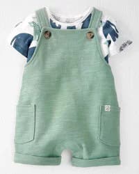 Littleplanet Baby 2-Piece Organic Cotton Shortall Set - Green 18M