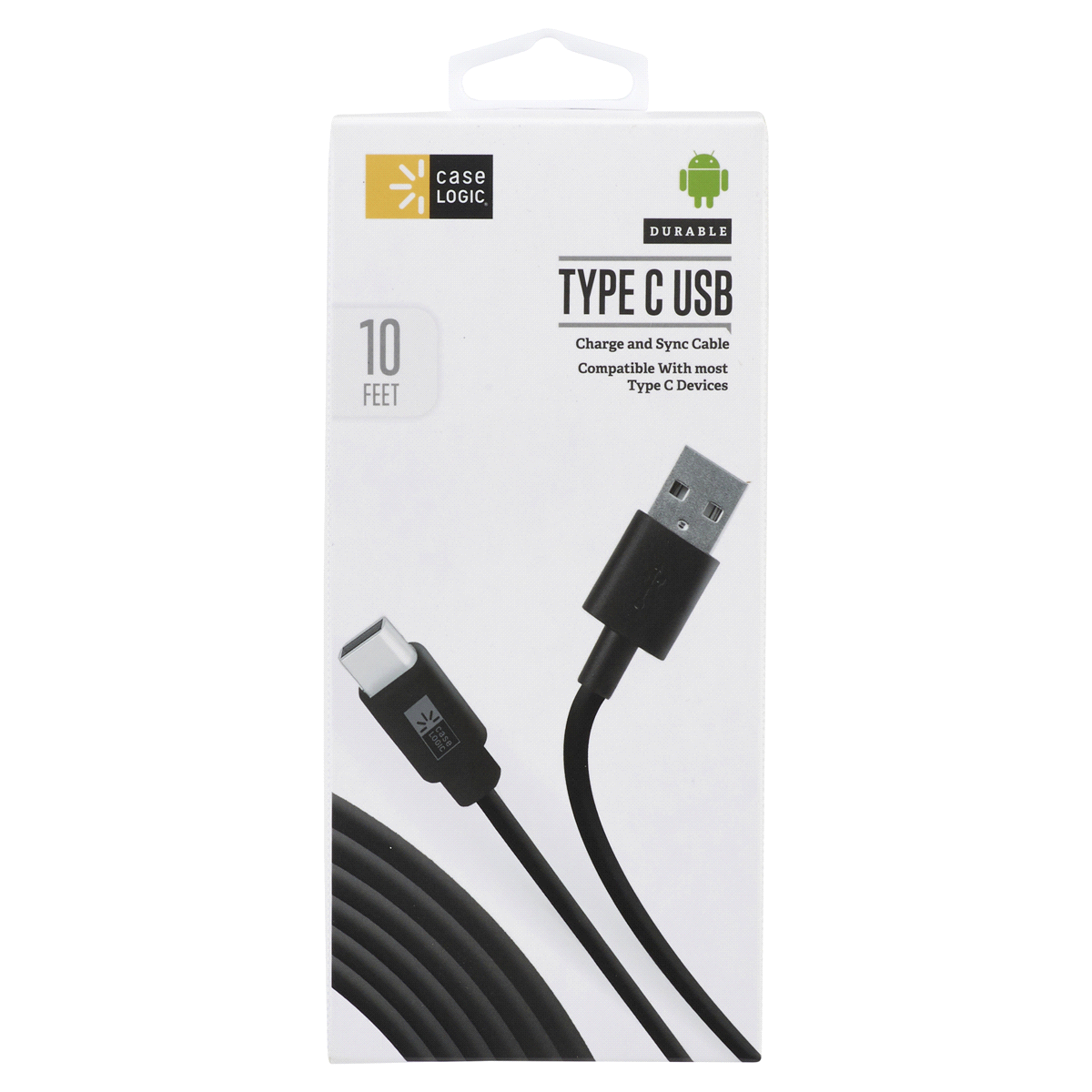 slide 1 of 1, Case Logic Type-C Cable- 10 Foot, 10 ft